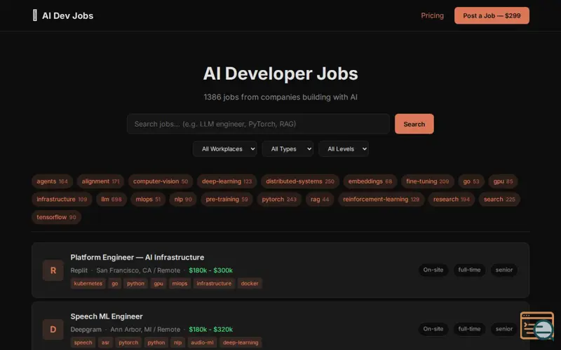Screenshot of AI Dev Board