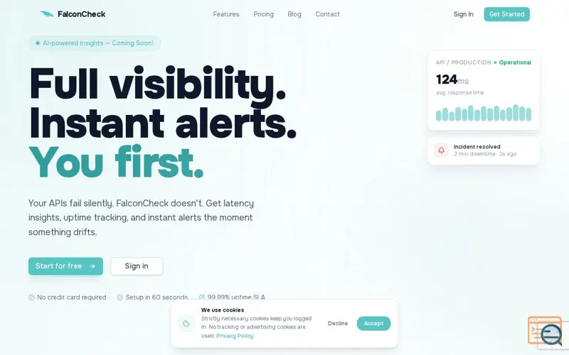 Screenshot of FalconCheck