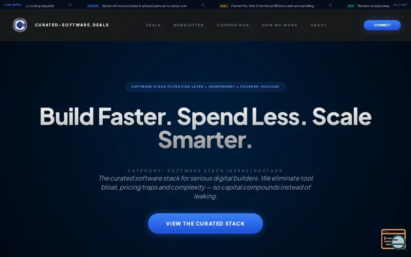 Screenshot of Curated Software Deals