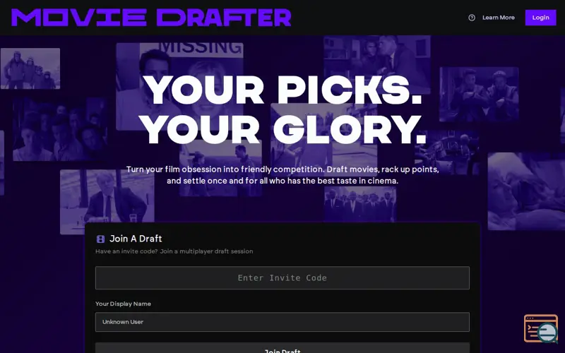 Screenshot of Movie Drafter