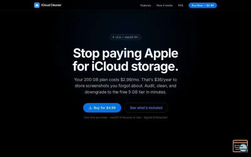 Screenshot of iCloud Cleaner
