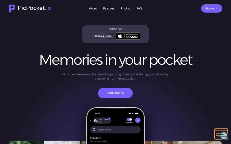 Screenshot of PicPocket.io