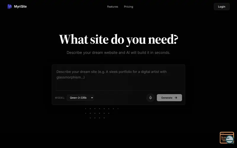 Screenshot of Myrisite
