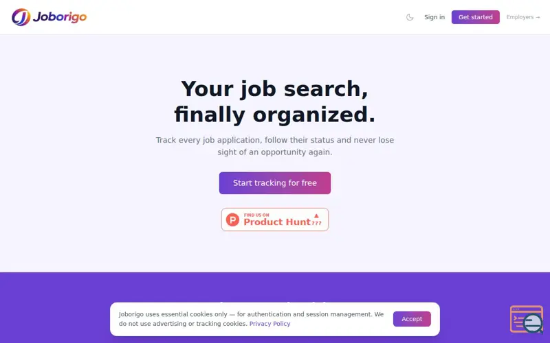 Screenshot of Joborigo