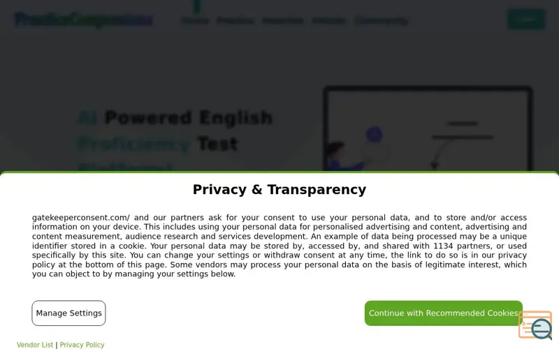 Screenshot of PracticeCompanions
