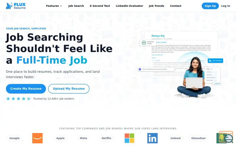 Screenshot of FluxResume