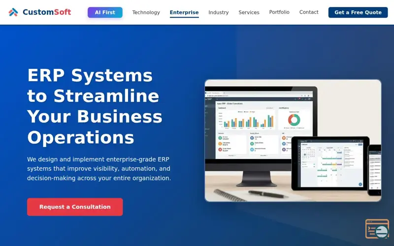 Screenshot of Customised ERP Software by Custom Soft 