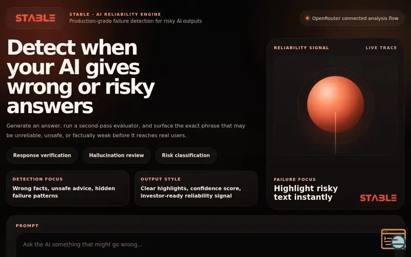 Screenshot of STABLE AI