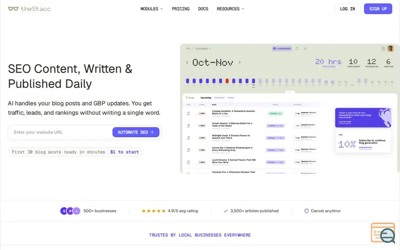 Screenshot of theStacc