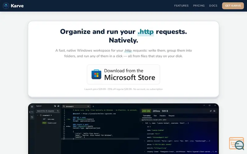 Screenshot of I built Karve