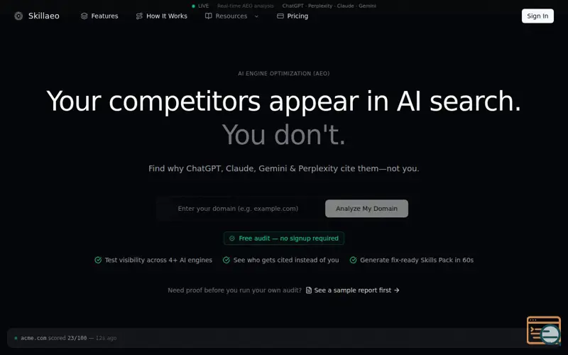 Screenshot of Skillaeo