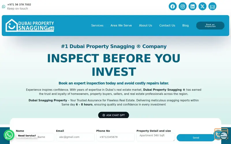 Screenshot of Dubai Property Snagging