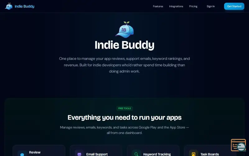 Screenshot of IndieBuddy: Universal tool for solo devs