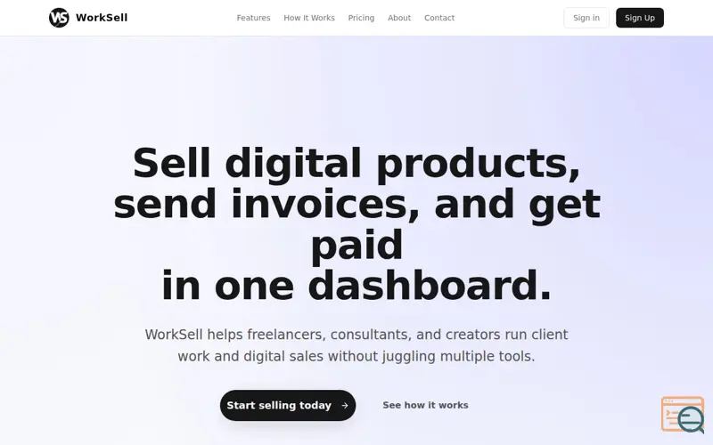 Screenshot of WorkSell