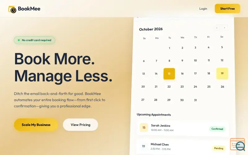 Screenshot of BookMee