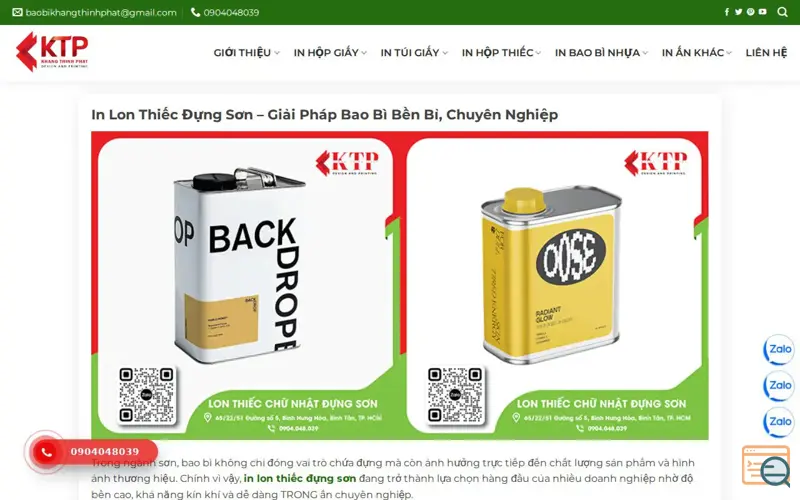 Screenshot of Thiết kế in ấn KTP