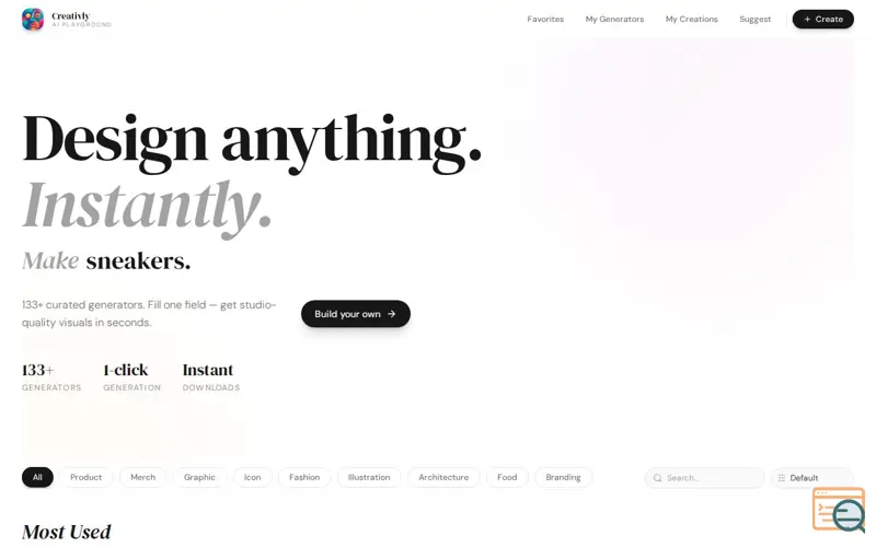 Screenshot of Creativly