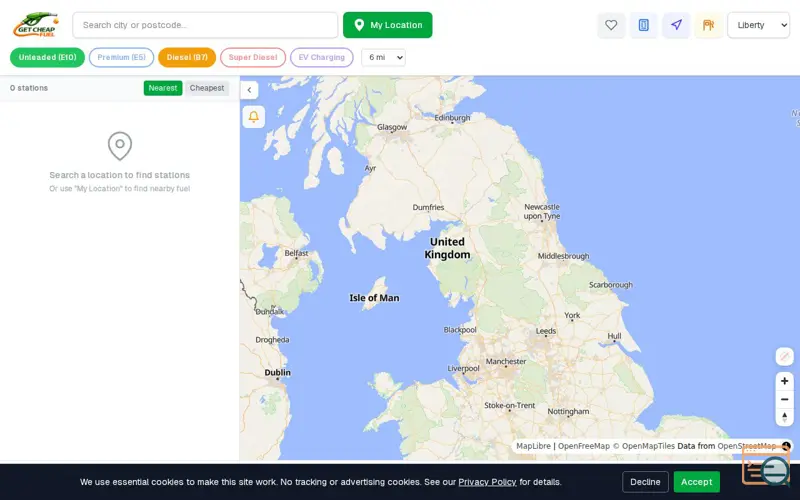 Screenshot of GetCheapFuel