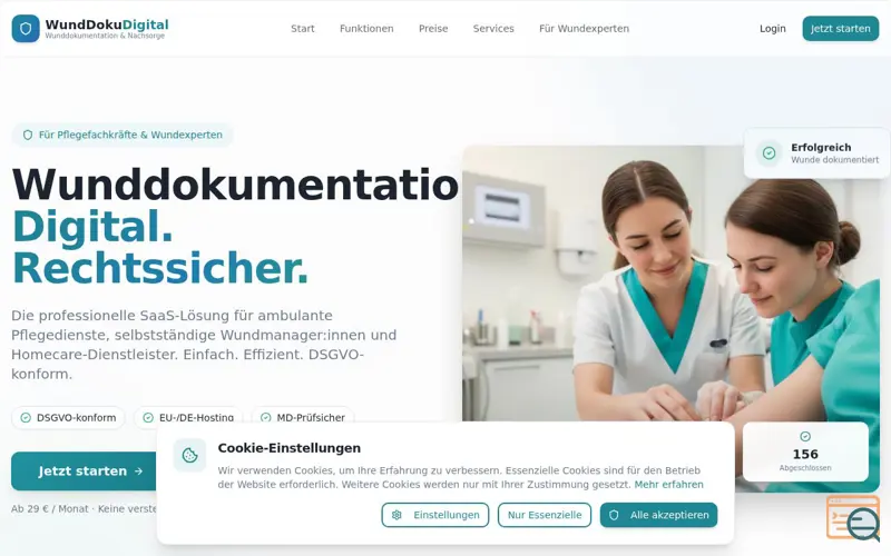 Screenshot of WundDokuDigital