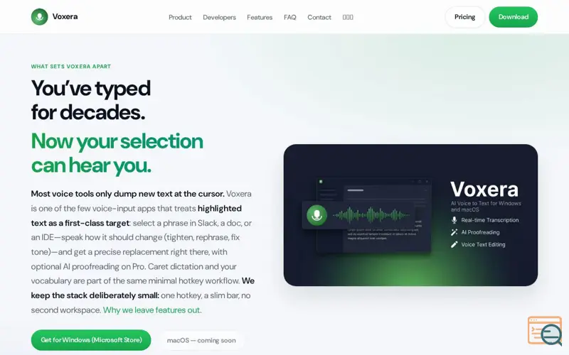 Screenshot of Voxera