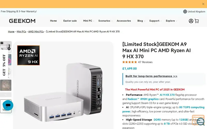 Screenshot of GEEKOM UK