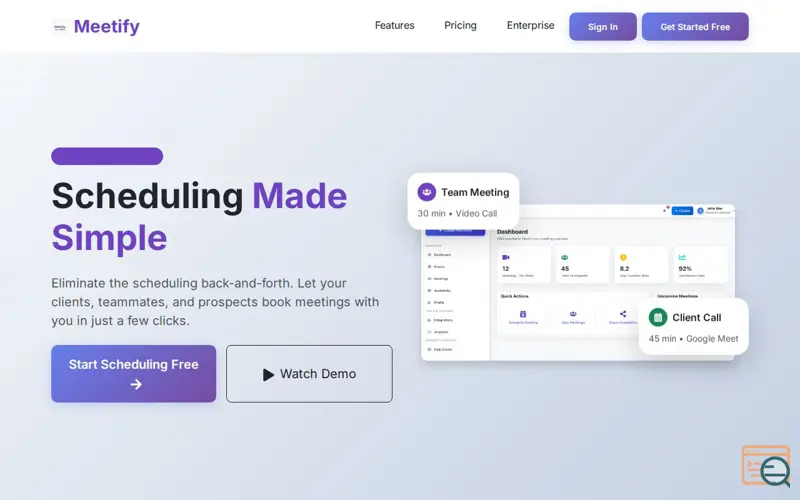 Screenshot of Meetify