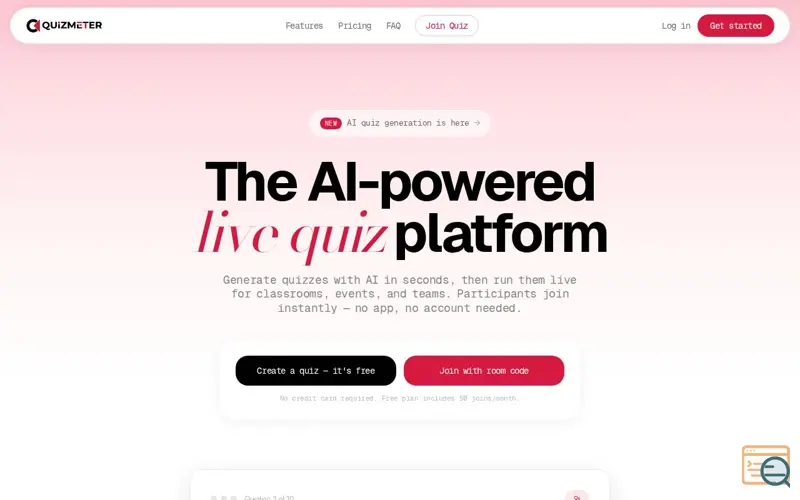 Screenshot of QuizMeter