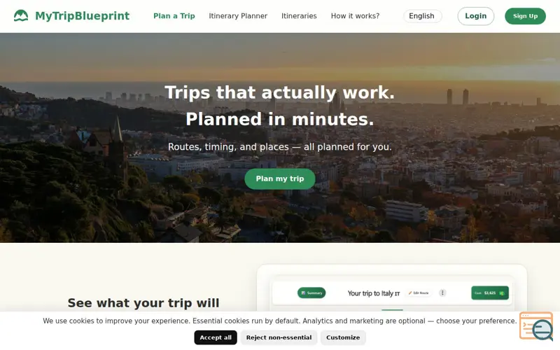 Screenshot of MyTripBlueprint