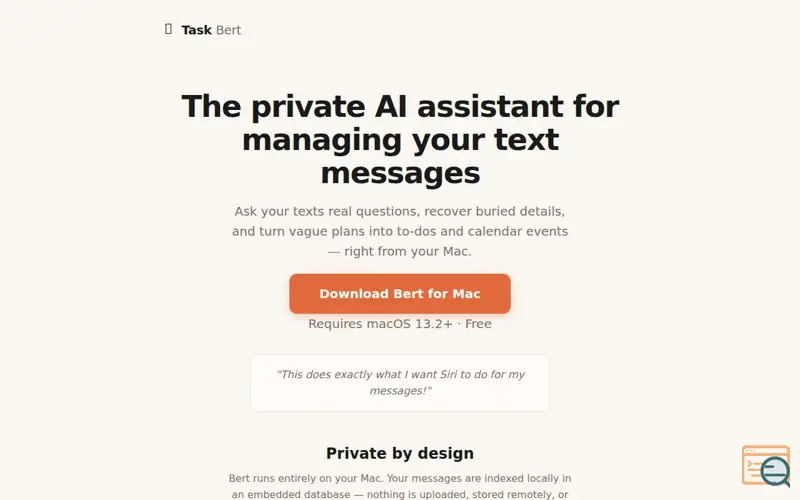 Screenshot of Task Bert