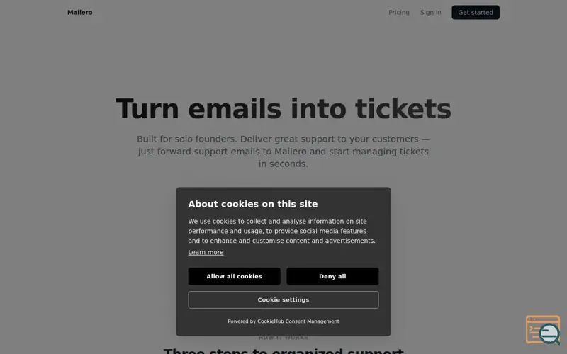 Screenshot of Mailero