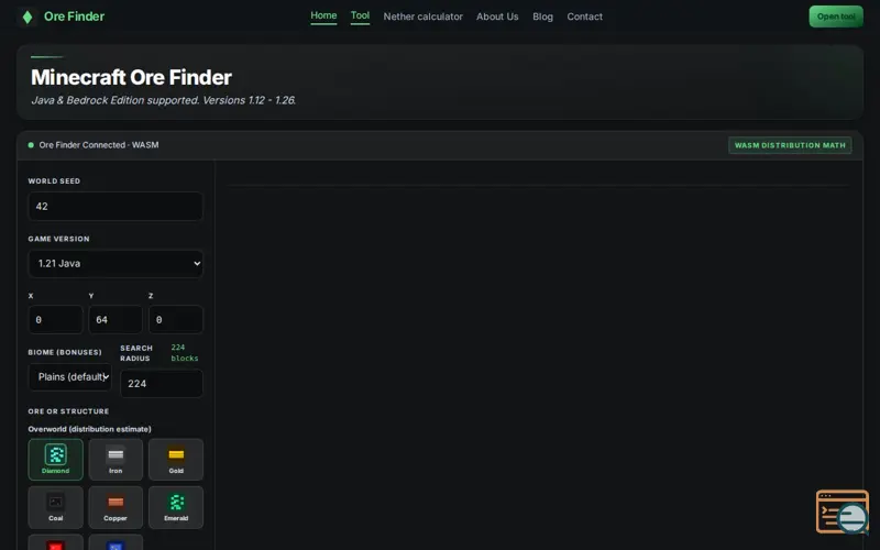 Screenshot of Ore Finder