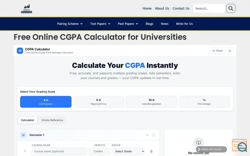 Screenshot of Akbar Education