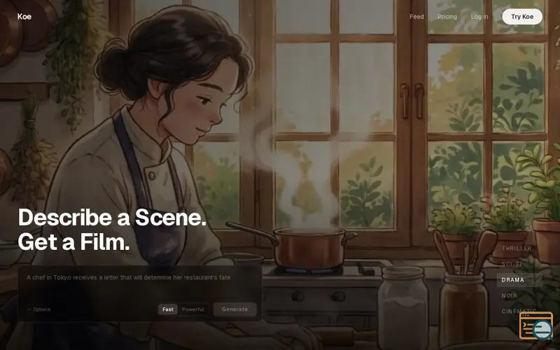 Screenshot of Koe — AI Film Studio