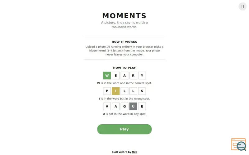 Screenshot of Turn photos into Wordle puzzles with AI that runs 100% in your browser