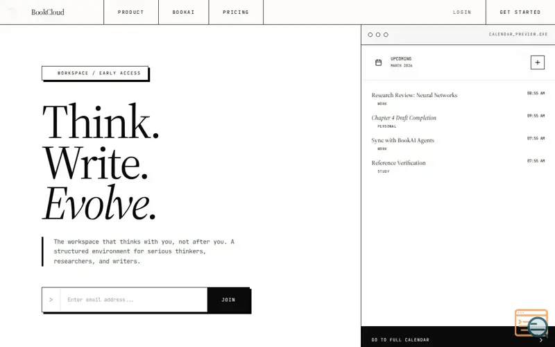Screenshot of BookCloud