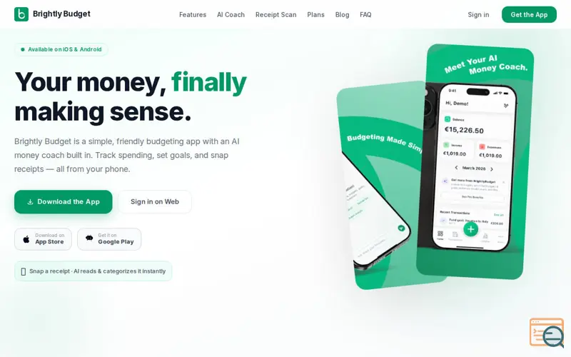 Screenshot of Brightly Budget: Money Coach