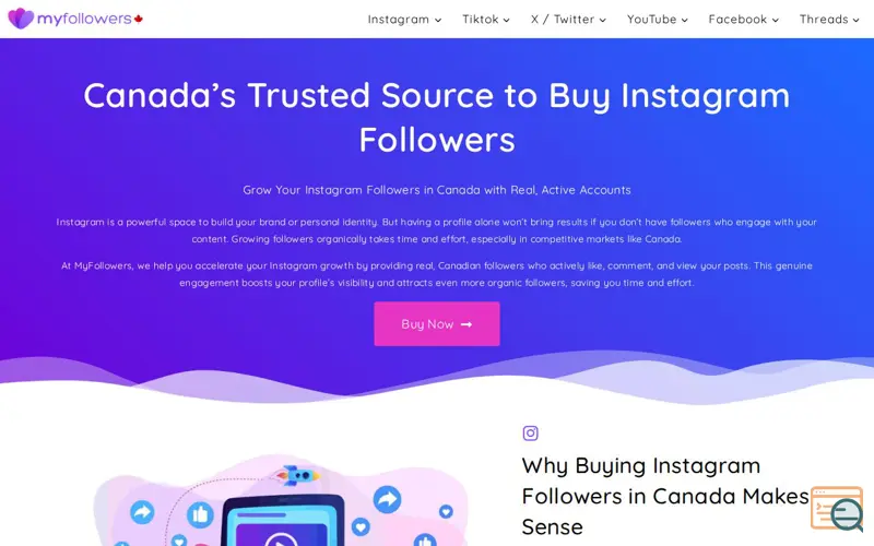 Screenshot of MyFollowers