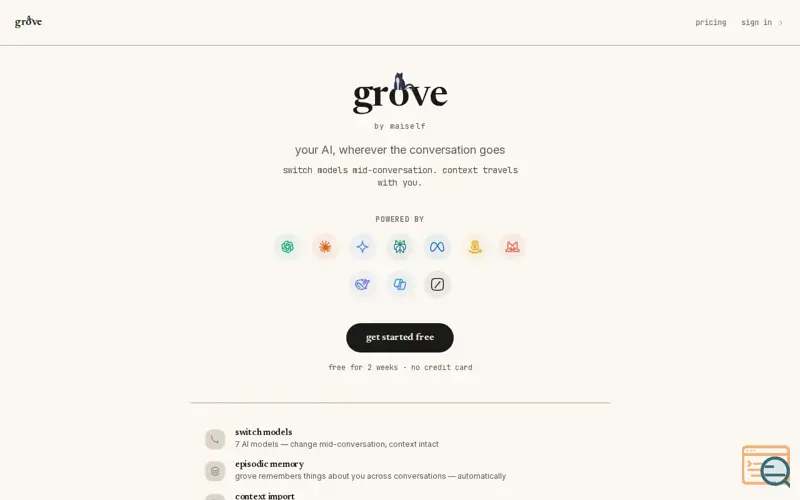 Screenshot of Grove by Maiself