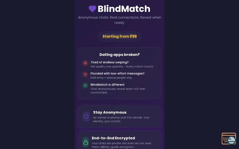 Screenshot of BlindMatch