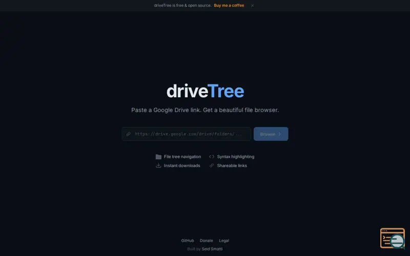 Screenshot of driveTree