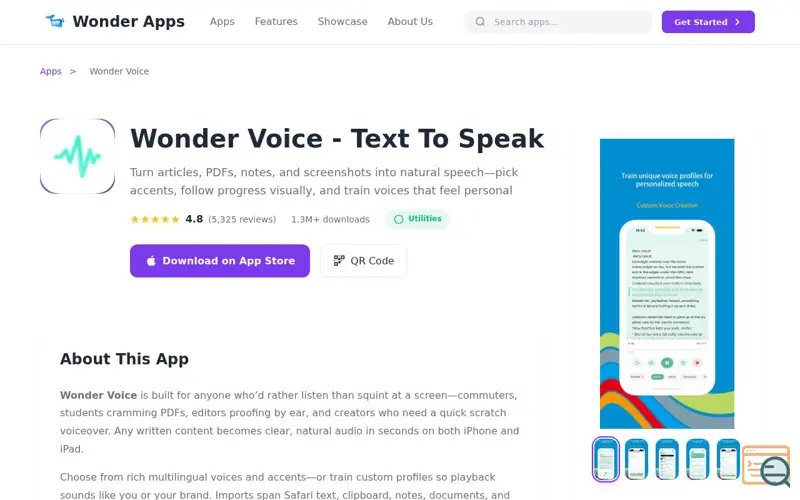 Screenshot of Wonder Voice