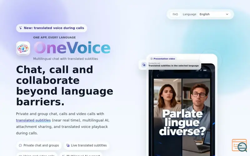 Screenshot of OneVoice 