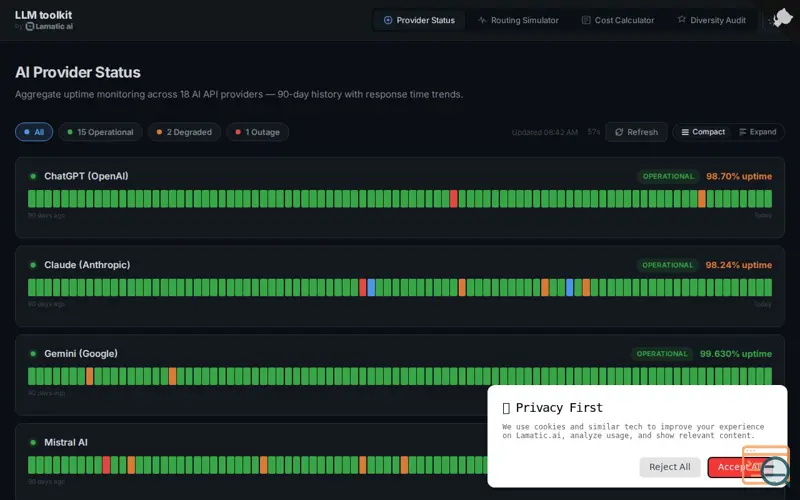 Screenshot of LLM Ops Toolkit by Lamatic.ai
