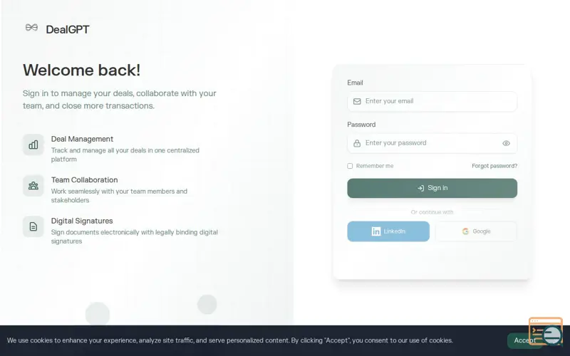 Screenshot of DealGPT
