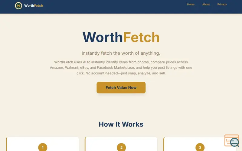 Screenshot of WorthFetch