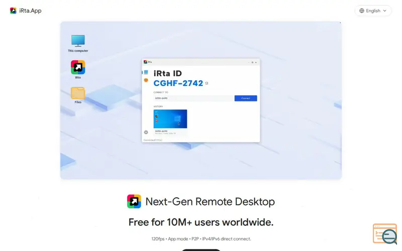 Screenshot of iRta Remote Desktop