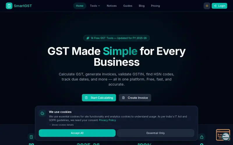 Screenshot of SmartGST