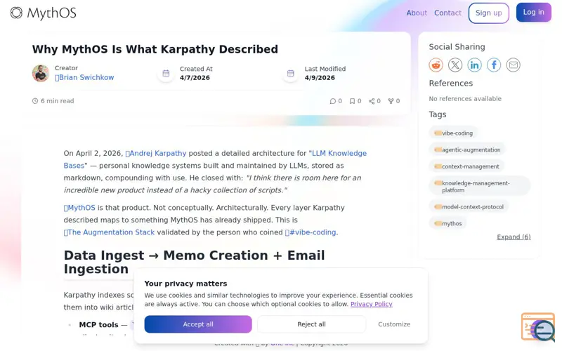 Screenshot of Mythos