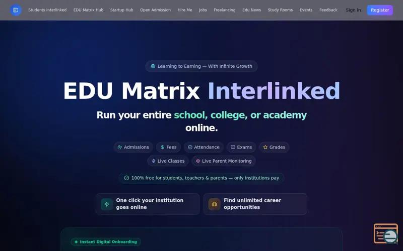 Screenshot of EDU Matrix Interlinked