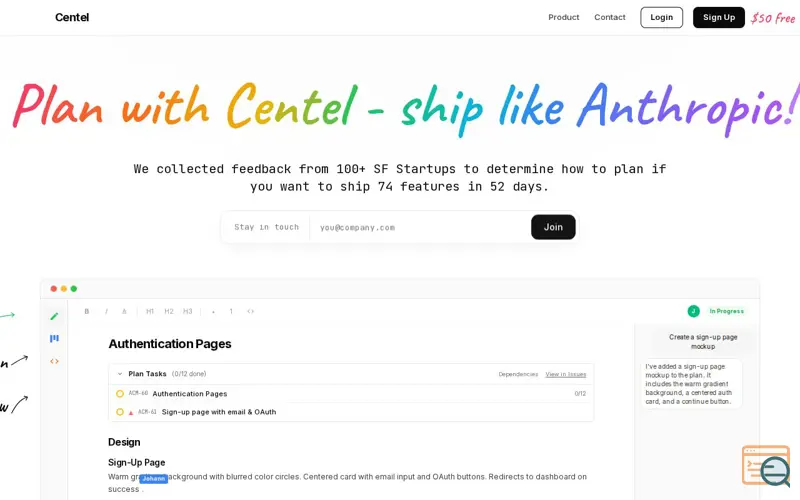 Screenshot of Centel